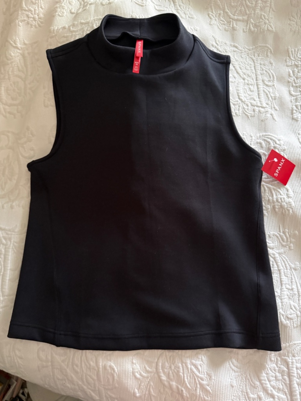 SPANX Women's Black Sleeveless Mock Neck Top Size M NWT